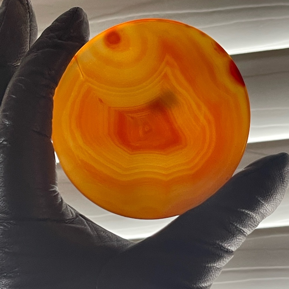 Agate Art Piece - Carnelian Hand carved coaster/display piece